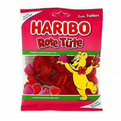 HARIBO Rote Tüte, Fruchtgummi, teilweise mit Schumzucker 175g