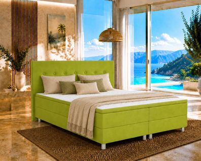 Best For Home Boxspringbett mit 7-Zonen Bonellfederkern, Komfort-Topper & Stauraum