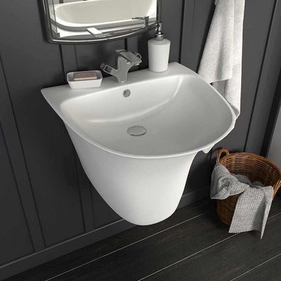 vidaXL Waschbecken Weiß 47 x 45 x 37 cm Glasierte Keramik