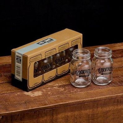 O´Donnell Moonshine Shotgläser 4er Set 5cl mit Logo Print Neuware