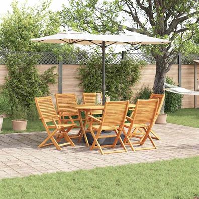vidaXL Garten Essgruppe 7 pcs Braun Massivholz Akazie