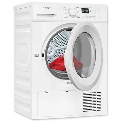 Exquisit Wärmepumpentrockner Wäschetrockner Trockner 8 kg LED TWP803-031D EEK: D
