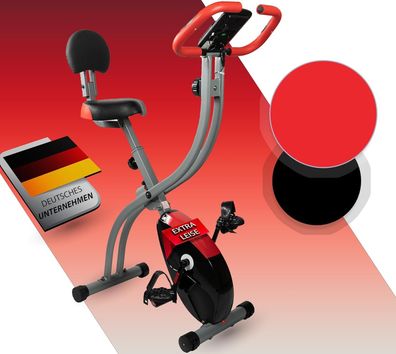 Fjoerdesports Senioren Heimtrainer, faltbarer Fahrradtrainer, Schwarz-Rot