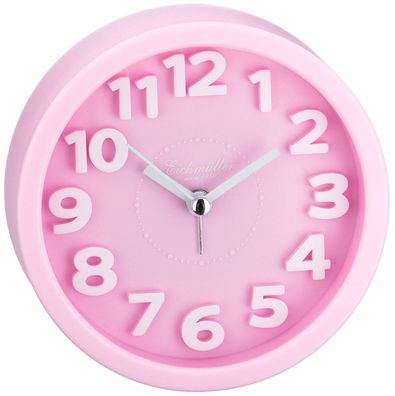 Eichmüller > Wecker rund rosa > schleichende Sekunde Quarzwerk Analog