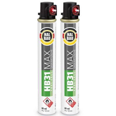 Gaskartusche 2 St. 165mm 80ml Fuel Cell Ersatzgas für Nagler Gaspatrone HB31