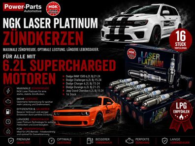 Zündkerzen 16 Stk 6,2L Supercharged RAM 1500 Challenger Charger Trackhawk Bj:15-25