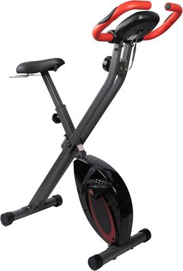 Fjoerdesports faltbarer Fahrradtrainer, Heimtrainer LCD Trainingscomputer, Schwarz