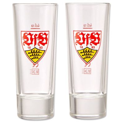 VfB Stuttgart Schnapsglas 4 cl 2er Set mit Wappen