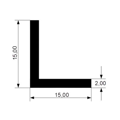 WKP13 TPE Vollgummi Winkelprofil L - Profil 15x15x2,5 mm Winkel Gummidichtung Schutz