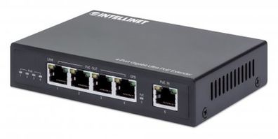 Intellinet 4-Port Gigabit Ultra PoE-Extender, Verlängert PoE-Reichweite um 100 m, PoE