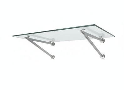 Glaszentrum Hagen 120x90 cm Glasvordach Klar V2A-S
