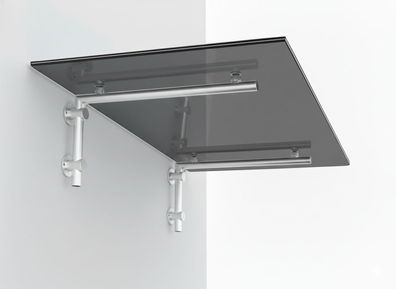 Glaszentrum Hagen 120x90 cm Glasvordach Grau V2A-L