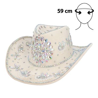 Festival Hut Cowboy Crystal beige