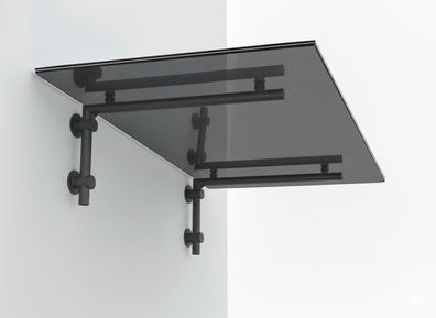 Glaszentrum Hagen 120x90 cm Glasvordach Grau BK-L