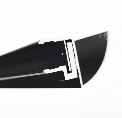 Glaszentrum Hagen - Typ-RRBK 250cm Regenrinne für Glasvordächer Schwarz 10,8-17,5mm
