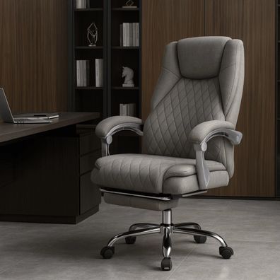 EL GIORG Massagesessel fürs Büro mit Heizfunktion, drehbar, grau, modern