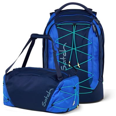 satch pack Set aus pack + Sporttasche PakDuf-25, Crossed Blue, Mädchen & Jungen