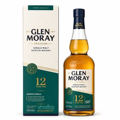 Glen Moray 12 Jahre Speyside Single Malt Scotch Whisky, 40% Vol. 0,7 l