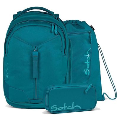 satch Set aus match + Schlamperbox + Sportbeutel, Deep Petrol, Mädchen & Jungen