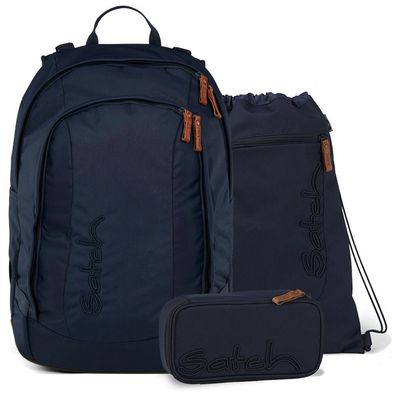 satch Set aus air + Sportbeutel + Schlamperbox 26, Nordic Blue, Mädchen & Jungen