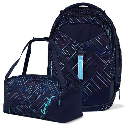 satch match Set aus match + Sporttasche MatDuf25, Purple Laser, Mädchen & Jungen