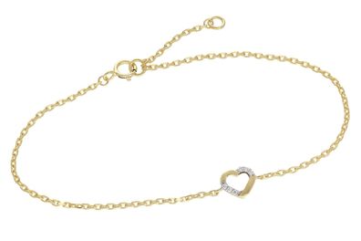trendor Schmuck Damen-Armband mit Zirkonia-Herz 925 Silber Vergoldet 21878
