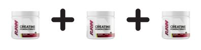 3 x Raw Nutrition Creatine Monohydrate, Cherry Limeade - 201g