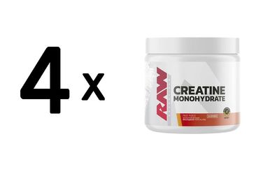 4 x Raw Nutrition Creatine Monohydrate, Fruit Punch - 210g
