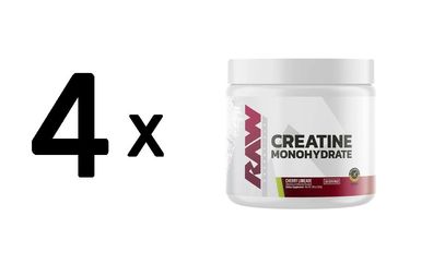 4 x Raw Nutrition Creatine Monohydrate, Cherry Limeade - 201g