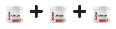 3 x Raw Nutrition Creatine Monohydrate, Fruit Punch - 210g