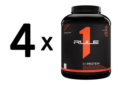 4 x Rule One R1 Protein, Chocolate Fudge - 2270g