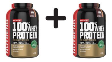2 x Nutrend 100% Whey Protein, Chocolate & Hazelnut - 2250g