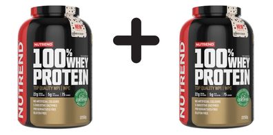 2 x Nutrend 100% Whey Protein, Cookies & Cream - 2250g