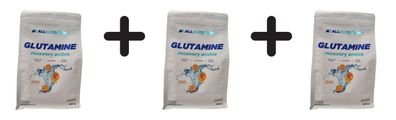 3 x Allnutrition Glutamine Recovery Amino, Orange - 1000g