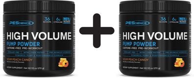 2 x PEScience High Volume (New Formula), Sour Peach Candy - 270g