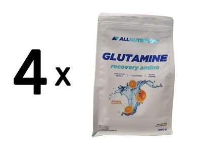 4 x Allnutrition Glutamine Recovery Amino, Orange - 1000g