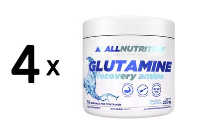 4 x Allnutrition Glutamine Recovery Amino, Natural - 250g