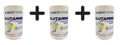 3 x Allnutrition Glutamine Recovery Amino, Lemon - 500g