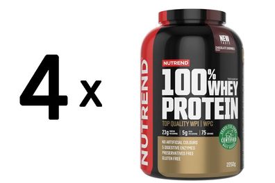 4 x Nutrend 100% Whey Protein, Chocolate Brownies - 2250g