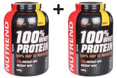 2 x Nutrend 100% Whey Protein, Vanilla - 2250g