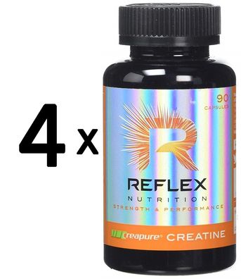 4 x Reflex Nutrition Creapure Creatine, Capsules - 90 caps