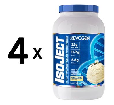 4 x Evogen IsoJect, Vanilla Bean (EAN 810121056646) - 750g