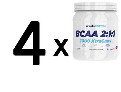 4 x Allnutrition BCAA 2:1:1 1000 Xtra Caps - 360 caps