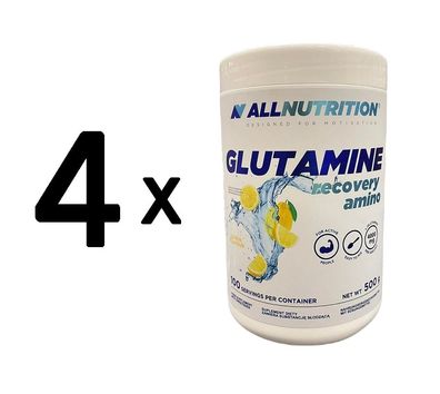 4 x Allnutrition Glutamine Recovery Amino, Lemon - 500g