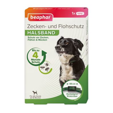 Beaphar - Zecken- und Flohschutz Halsband für Hunde - 65 cm