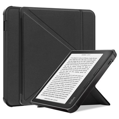 Hülle für Kobo Libra 2 7 Zoll Smart Cover Etui Auto Sleep/Wake Funktion Schwarz