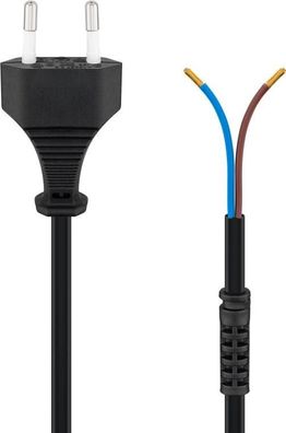 Goobay Euro Kabel zum Konfektionieren, 1,5 m, Schwarz, Schwarz - Eurostecker (Typ