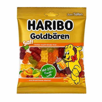 HARIBO Saft Goldbären Tüte, Fruchtgummi 160g