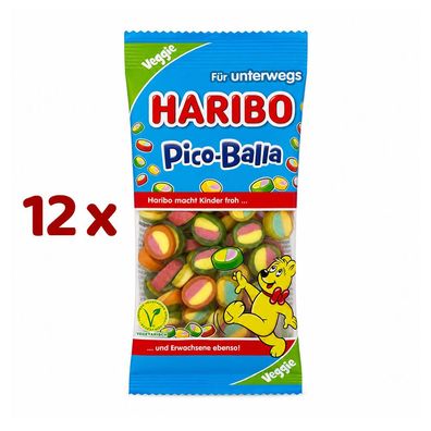 HARIBO Pico-Balla Fruchtgummi mit Schaumzucker Tüte 12x 65g