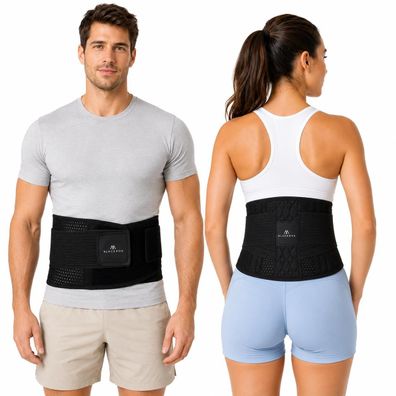 Blackrox Lumbarox Réckenbandage Lendenwirbelstétze Réckengurt Größe M Schwarz